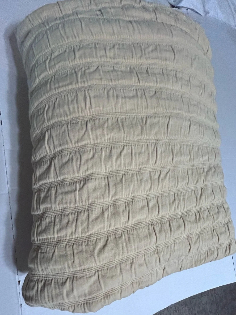 RARE Eileen Fisher Home queen rippled on front . Cotton quilt. Heirloom quality